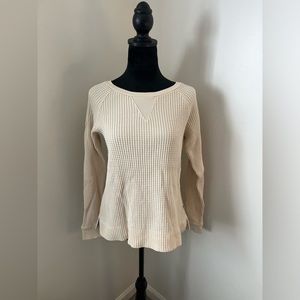 The North Face Thermal Waffle Cream Layering Long Sleeve Shirt-Womens Small